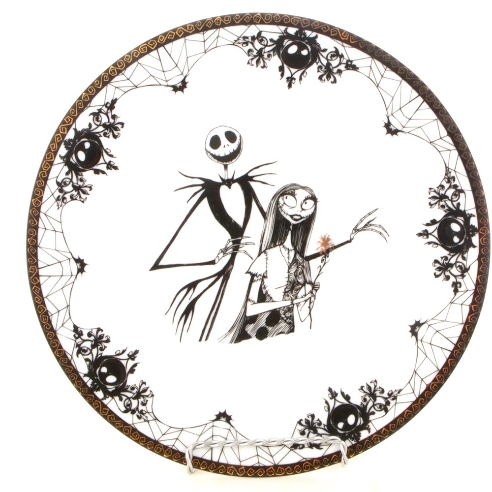 Set Of 3 Disney Nightmare Before Christmas Jack & Sally 10.5" Dinner Plate NEW